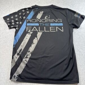 Thirteen Fifty Apparel Thin Blue Line Honoring The fallen Police Shirt Medium